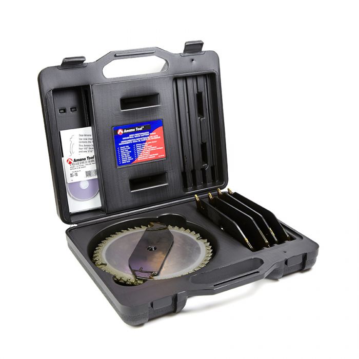 Amana 658040-30 Carbide Tipped Dado 8 Inch Dia x 46T ATB/FT -5 Deg, 30mm Bore, Dado Set with Five 2-Wing Chippers
