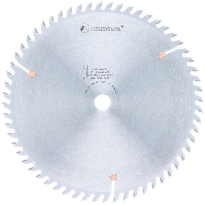 Amana 696000 Carbide Tipped Cut-Off and Crosscut 9 Inch Dia x 60T ATB, 10 Deg, 5/8 Bore