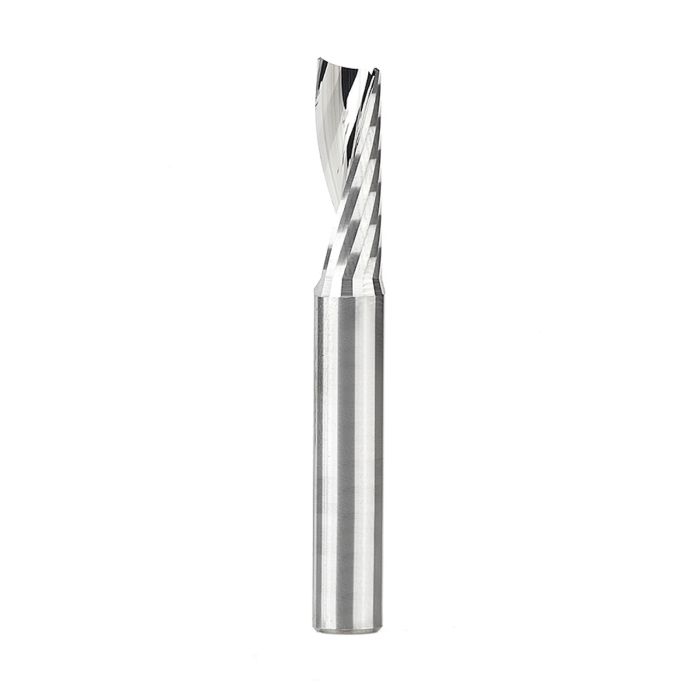 Amana tool 51404 CNC SC Spiral O Flute, Plastic Cutting 1/4 D x 3/4 CH x 1/4 SHK x 2 Inch Long Up-Cut Router Bit with Mirror Finish