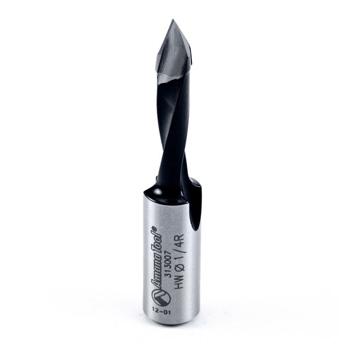 Amana 313007 Carbide Tipped Through-Hole Boring Bit R/H 1/4 Dia x 57mm Long x 10mm Shank