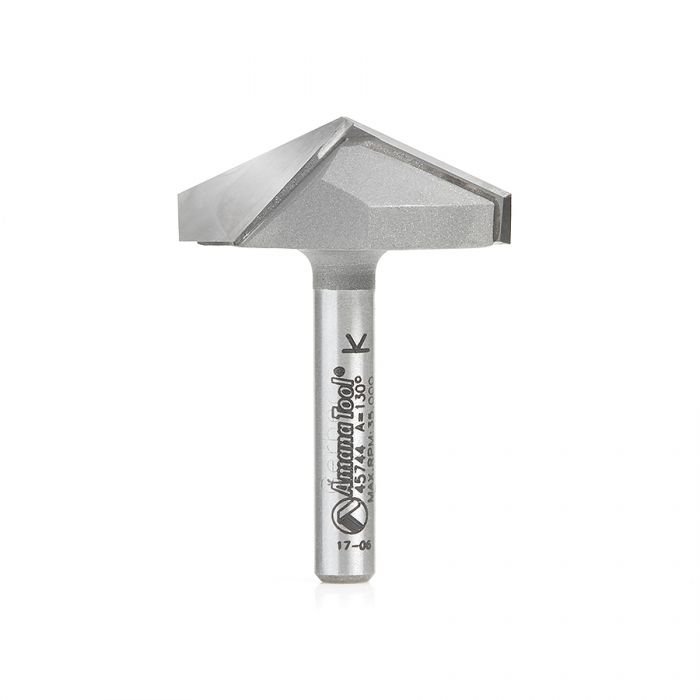Amana 45744 Carbide Tipped V-Groove 130 Deg x 32mm Dia x 12.3mm x 6mm Shank
