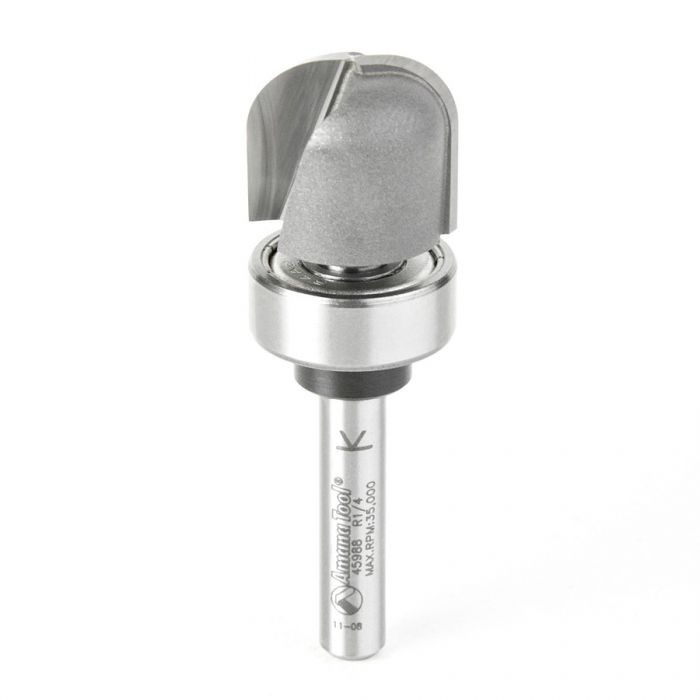 Amana 45988 Carbide Tipped Bowl & Tray 1/4 Radius x 3/4 Dia x 5/8 x 1/4 Inch Shank with Upper BB