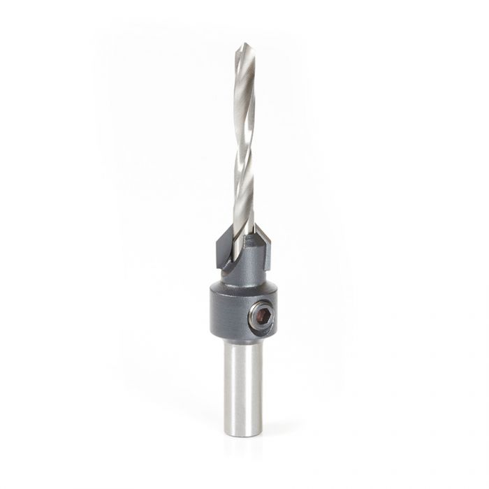 Amana 55208XL High Performance Carbide Tipped AlTiN Coated 82 Degree Countersink #8 Screw 7/16 Dia x 11/64 Drill Dia x 5/16 Round Shank