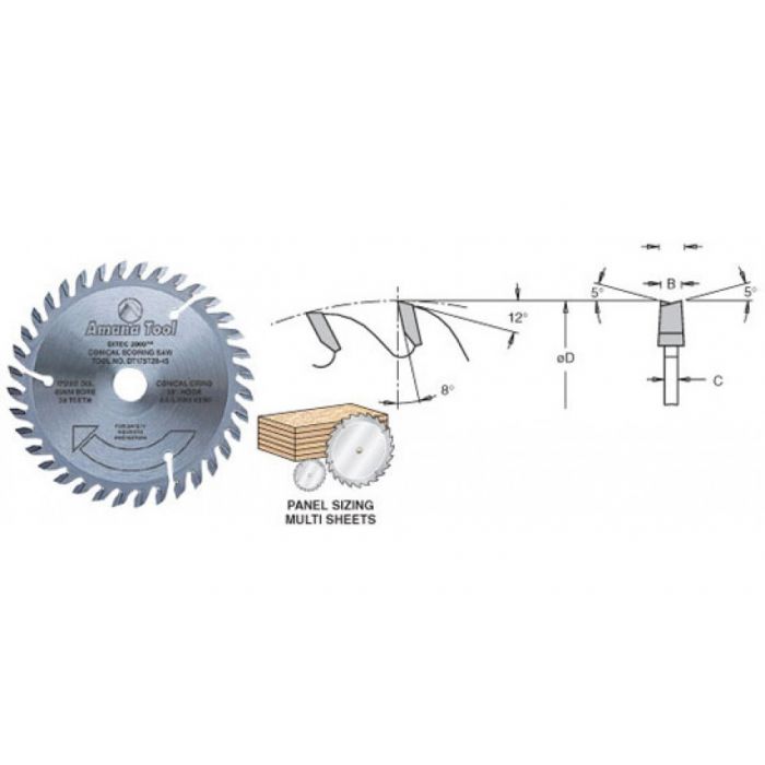 Amana DT200T36-45A 200MM/36T SCORE SAW 45MM BORE