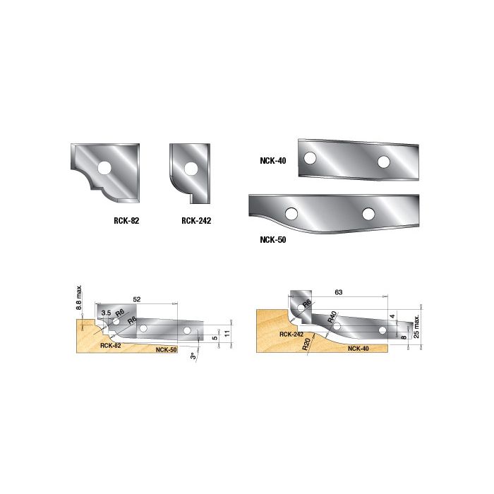 Amana NCK-50 50MM X12MMM X1.5MM S.C KNIVES