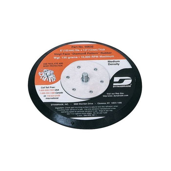 Dynabrade 50606 6" (152 mm) Dia. Non-Vacuum Disc Pad, Hook-Face, Long Nap