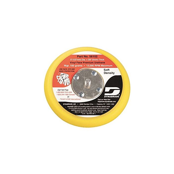 Dynabrade 56102 5" (152 mm) Dia. Non-Vacuum Disc Pad, Vinyl-Face