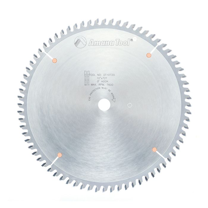 Amana tool DT10720 Carbide Tipped Ditec 10 Inch D x 72T H-ATB, 0 Deg, 5/8 Bore, Circular Saw Blade
