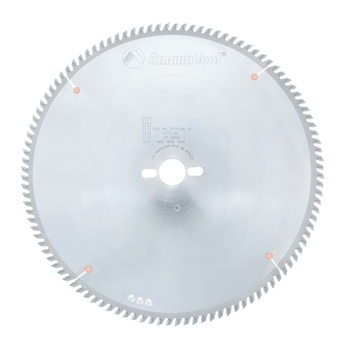 Amana tool DT14108-30 Carbide Tipped Sliding Table Saw 14 Inch D x 108T ATB, 10 Deg, 30MM Bore, Circular Saw Blade