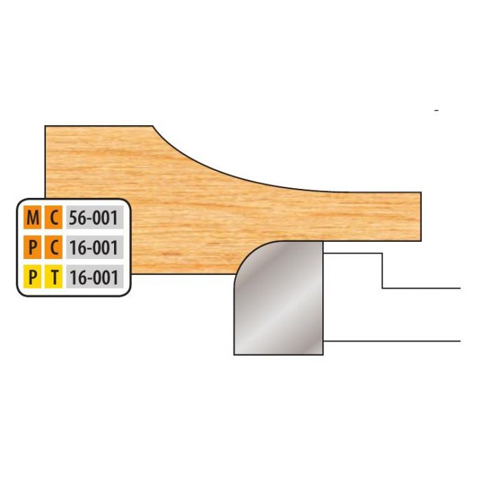 3/4 Bore 3/4 Material Carbide Back Cutters - Raised Panel