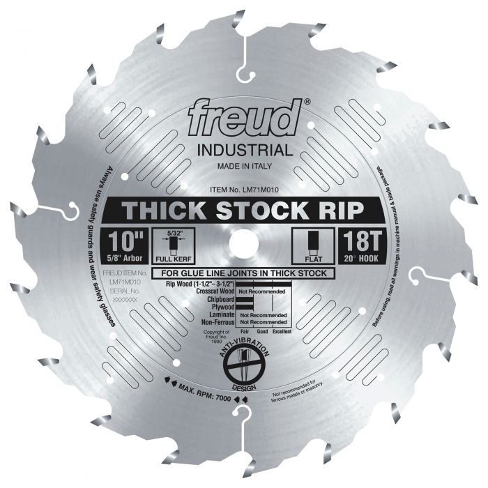 Freud LM71M010 10" Thick Stock Rip Blade