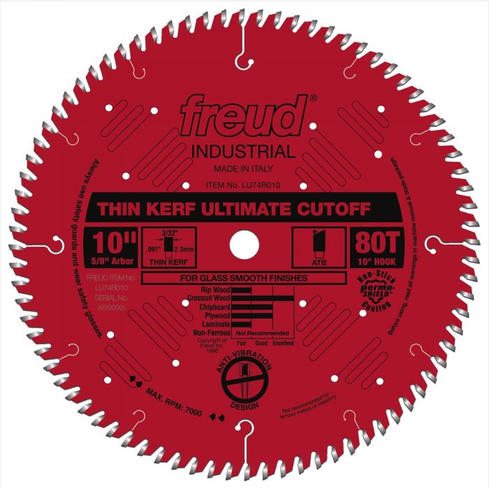 Freud LU74R010 10" Thin Kerf Ultimate Cut-Off Blade