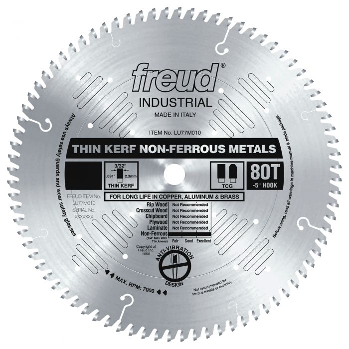 Freud LU77M008 8" Thin Kerf Non-Ferrous Metal Blade