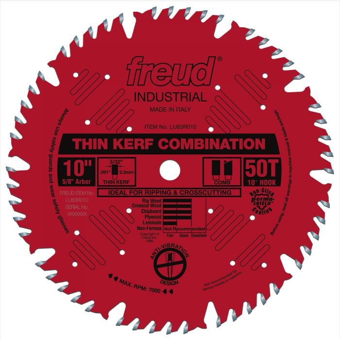 Freud LU83R010 10" Thin Kerf Combination Blade