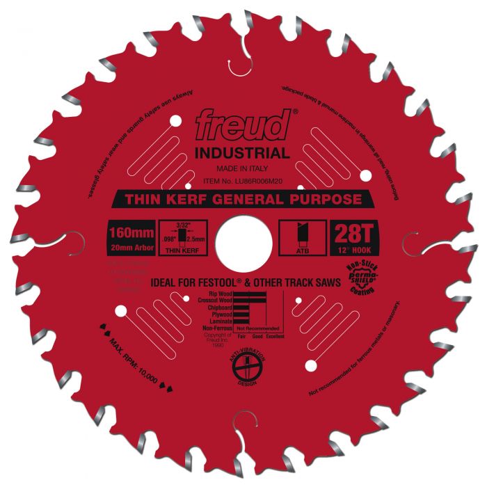 Freud LU86R006M20 160mm Thin Kerf General Purpose Blade