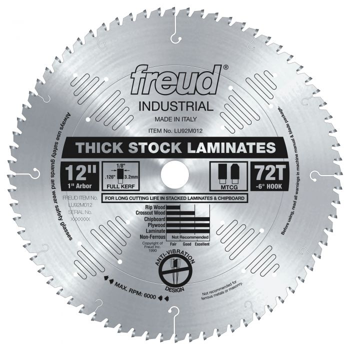 Freud LU92M012 12" Thick-Stock Laminate Blade