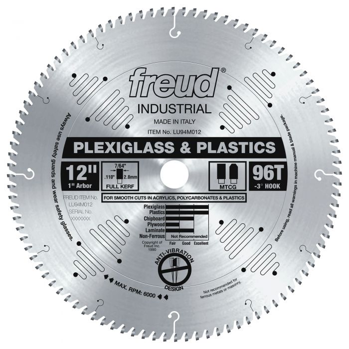 Freud LU94M012 12" Plastic Blade