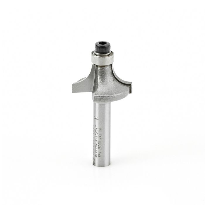 Amana tool M12RW64 Carbide Tipped Miniature Corner Round 1/4 R x 13/16 D x 3/8 CH x 1/4 Inch SHK Router Bit