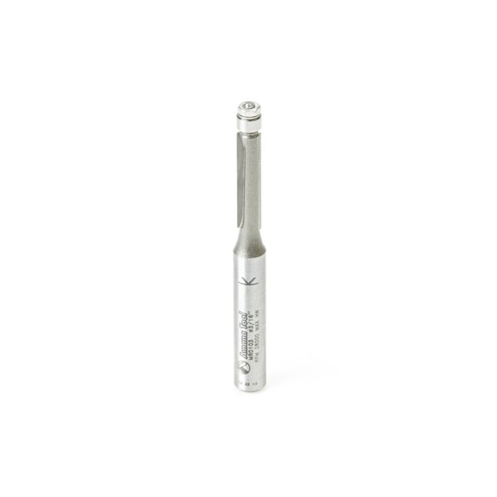 Amana tool MR0103 Miniature 3/16 D Flush Trim with 3/16 D Bal Bearing x 3/4 CH x 1/4 Inch SHK Carbide Tipped Router Bit