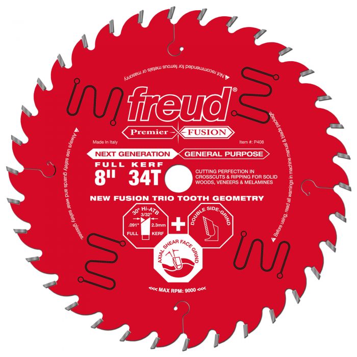 Freud P408 8" 34T Premier Fusion General Purpose Blade