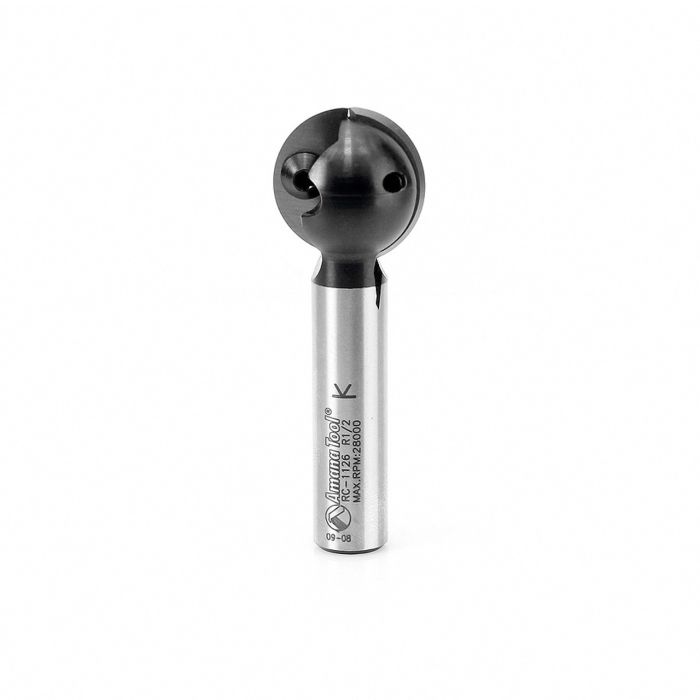 Amana tool RC-1126 Carbide Tipped CNC Bal End Insert Router Bit 1/2 R x 1 Inch D x 1/2 CH x 1/2 SHK