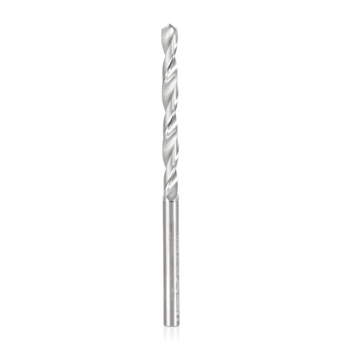 Amana tool SCFD-100 Solid Sub Micrograin Carbide 4 Facet Point 118 Deg x 1/8 D x 1-1/4 Cut Length x 1/8 SHK x 2-1/4 Inch Long Jobber Length Fractional Dril
