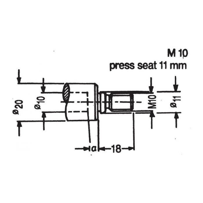 SOUTHEAST TOOL QCDA1003RH Quick Change DA, M10 x 20 mm OD x 10 mm ID x 41 mm